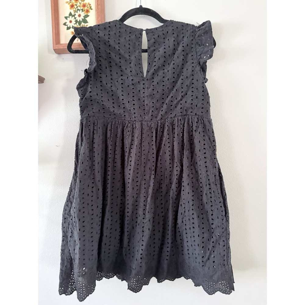 Dress Romper Eyelet Black Cottagecore Minimal Cotton Women's‎ Small - Picture 4 of 6